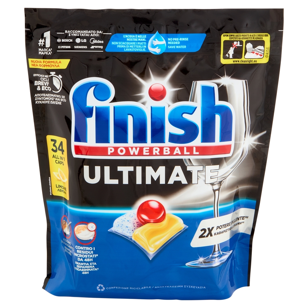 Finish Ultimate Limone pastiglie lavastoviglie 34 lavaggi 438,6 g